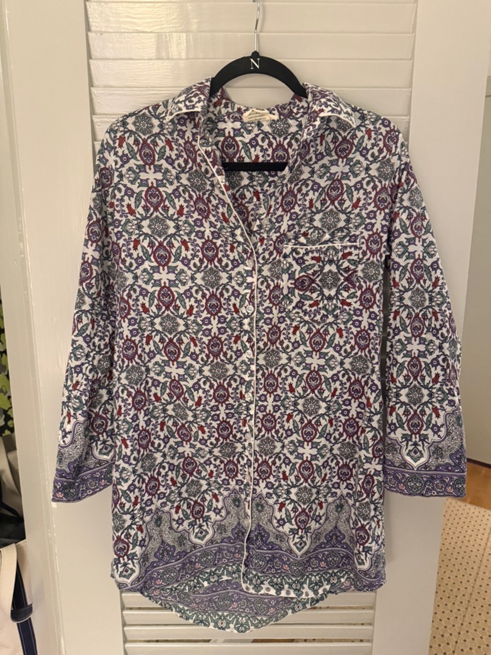 Julia Amory Husband Shirt Button Down Paisley | Small